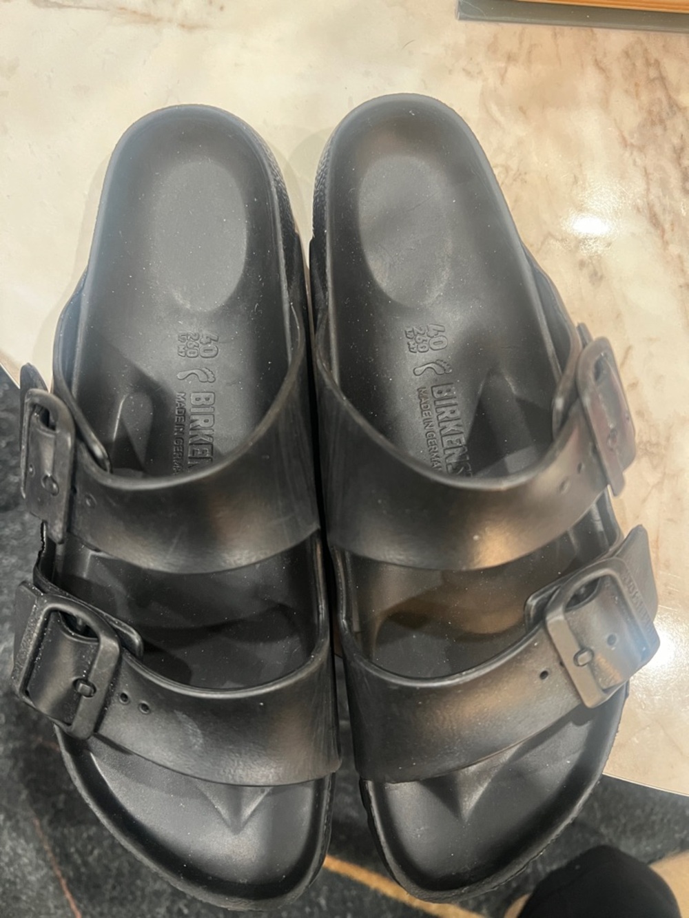 Birkenstock Black Two-Strap EVA Sandals